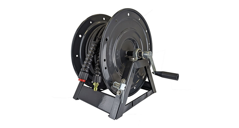 Hose Reel High Pressure 300' x 3/8 inch - A-frame type with Hose Guide -  Streamline Systems