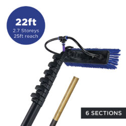 Telescopic Water Fed Pole - 22ft/6.7mtr (25ft Reach) Streamline® OVA8® HI-MOD 40T Carbon Fibre