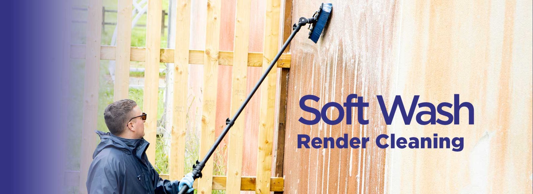 effective render cleaning with soft wash equipment