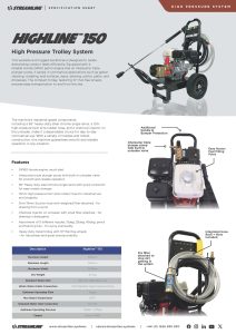 Highline™ HP-T12150PHR Honda Powered High Pressure Washer Specification Sheet